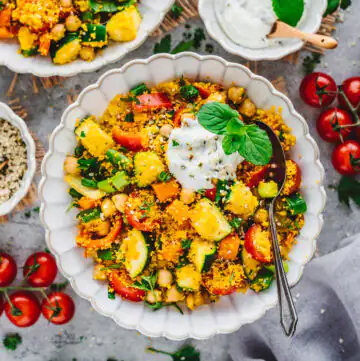 Vegetable Couscous Skillet with Chickpeas