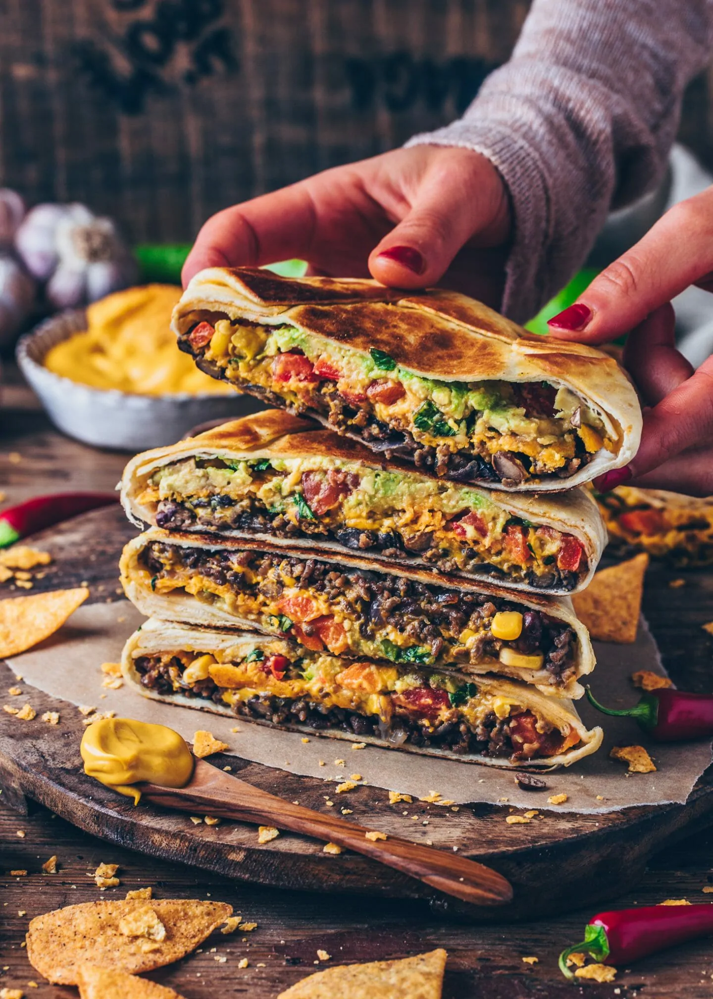 Burrito Wraps XXL “Crunchwrap Supreme“ Vegan Bianca Zapatka Rezepte