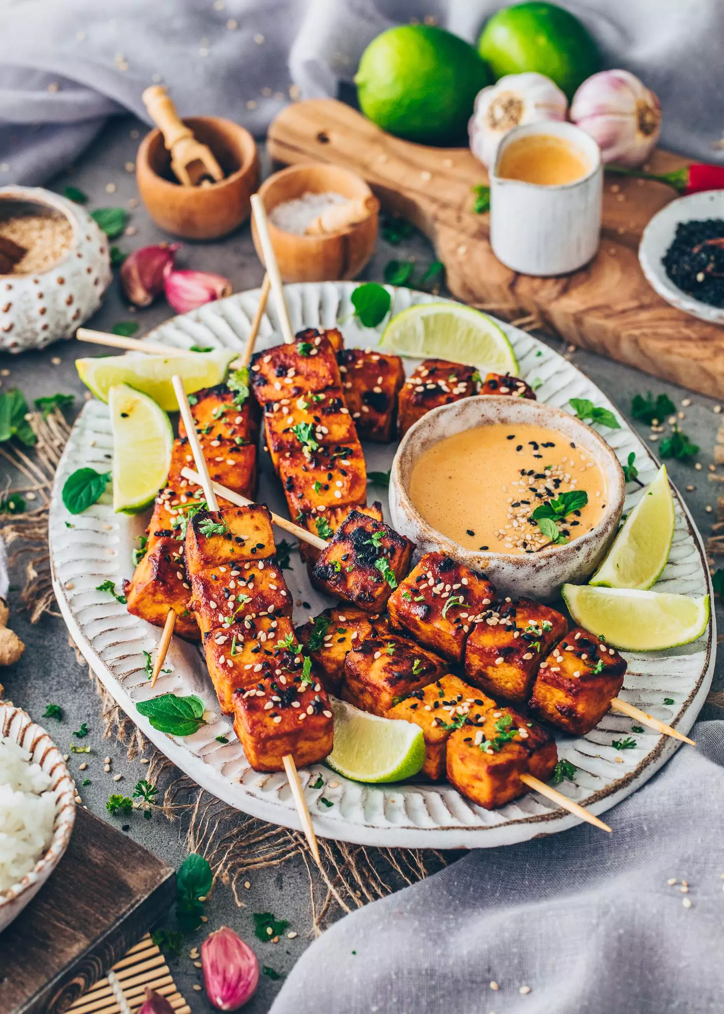 Tofu Satay Skewers with Peanut Sauce Bianca Zapatka Recipes
