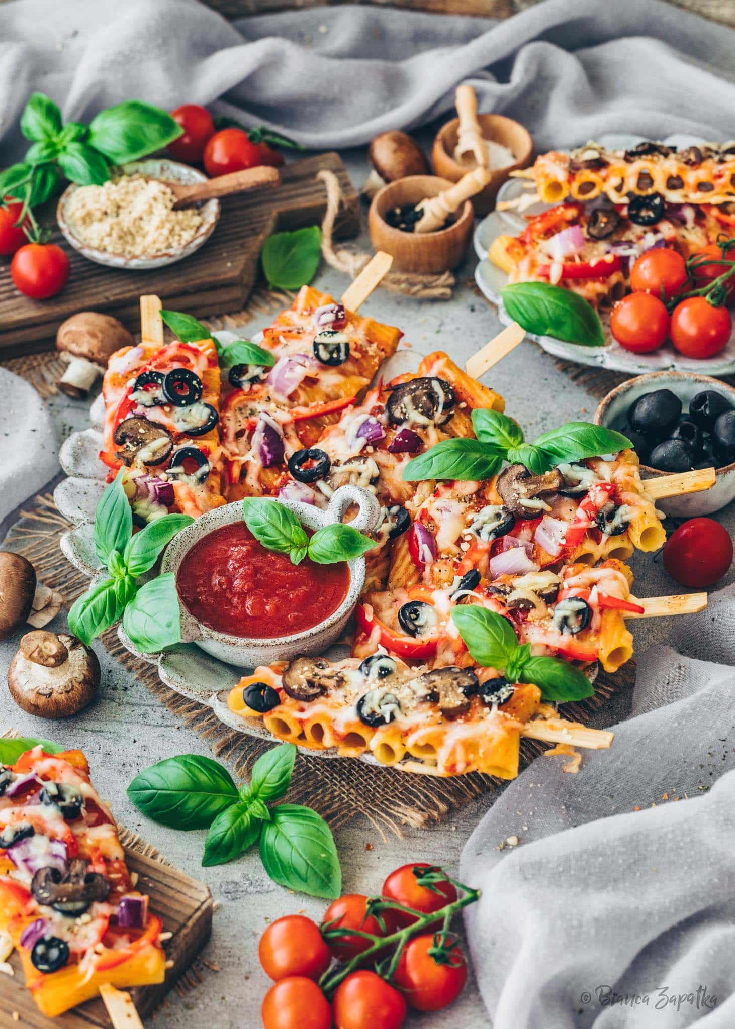 Nudelspieße Pizza Pasta Sticks (Einfach + Vegan) Bianca Zapatka