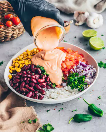 Mexican Rice Salad with Taco Sauce